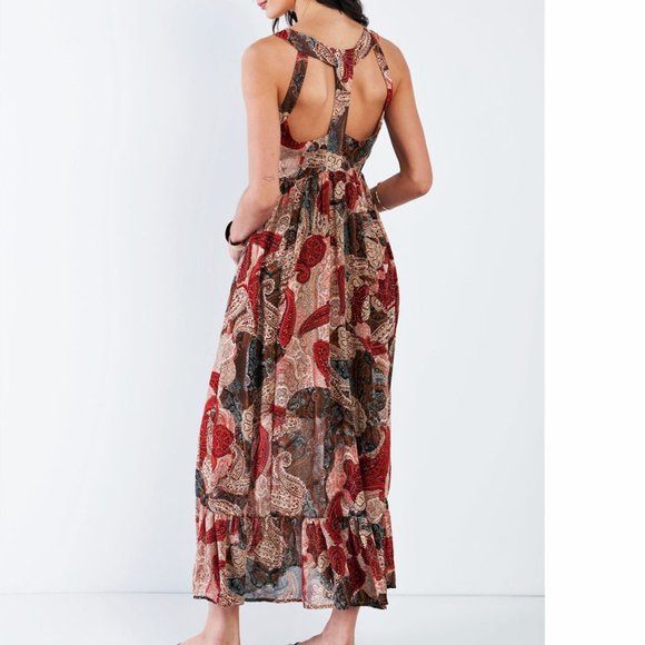 Bohemian Halter Neck Empire Racerback Maxi Dress - Picture 5 of 9